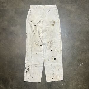 Vintage 50s Workmaster Spiegel Cream Paint Chinos 27x28